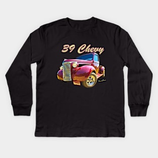 39 Chevy Pickup Truck Maroon’d Kids Long Sleeve T-Shirt